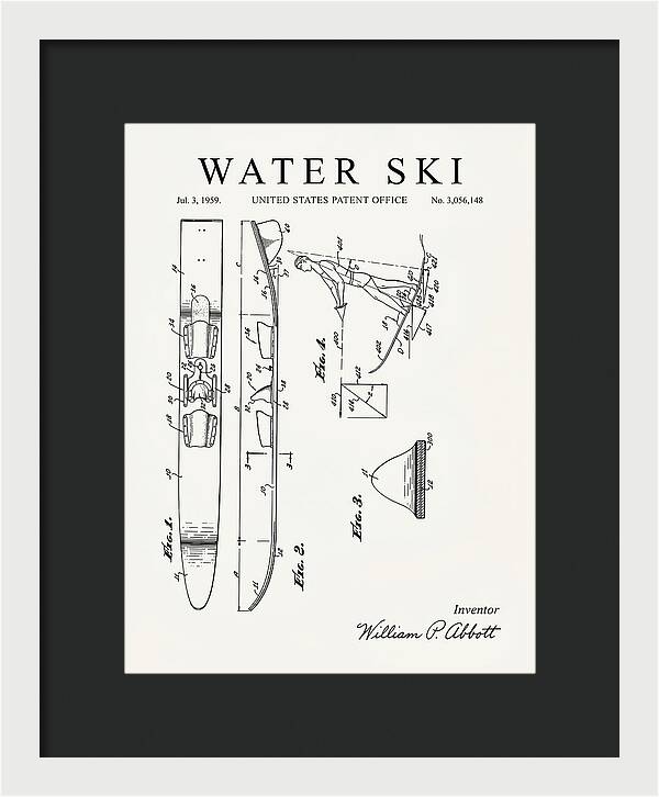 Water Ski Minimalist Patent Us3056148a
