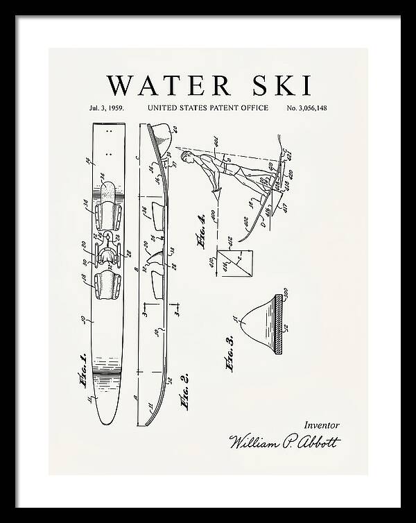 Water Ski Minimalist Patent Us3056148a