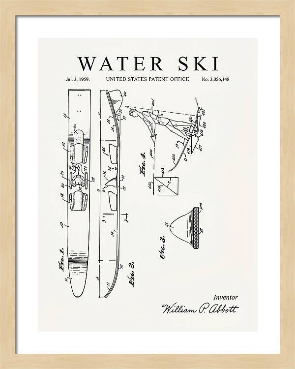 Water Ski Minimalist Patent Us3056148a