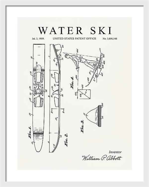 Water Ski Minimalist Patent Us3056148a
