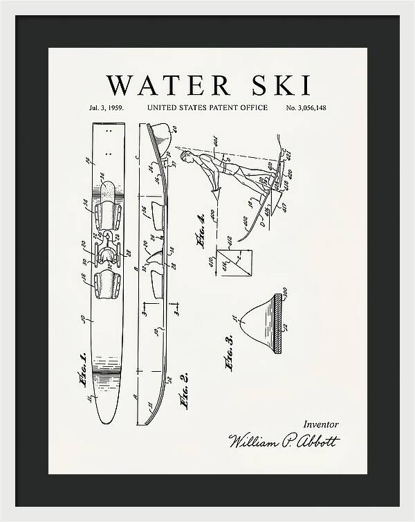 Water Ski Minimalist Patent Us3056148a