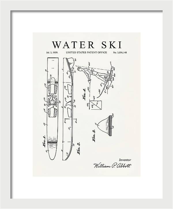 Water Ski Minimalist Patent Us3056148a