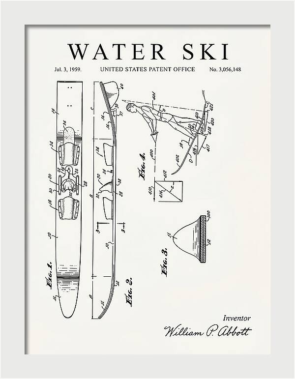 Water Ski Minimalist Patent Us3056148a