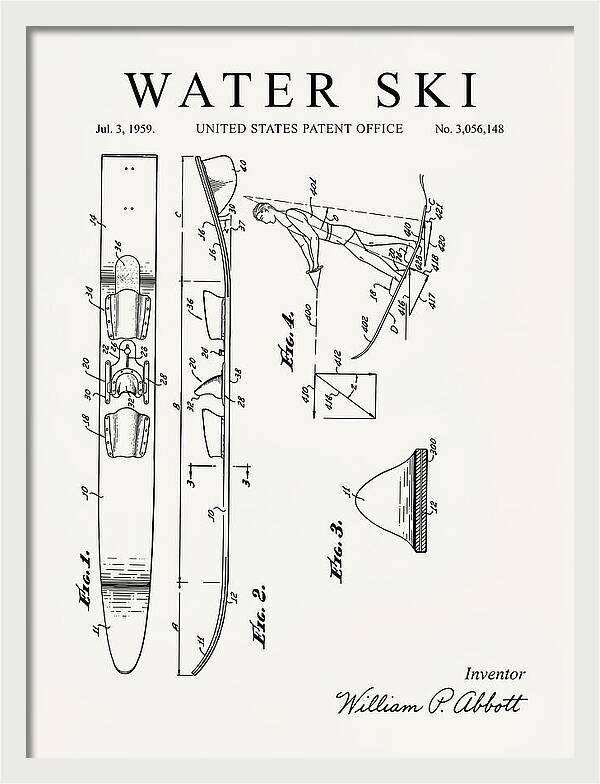 Water Ski Minimalist Patent Us3056148a