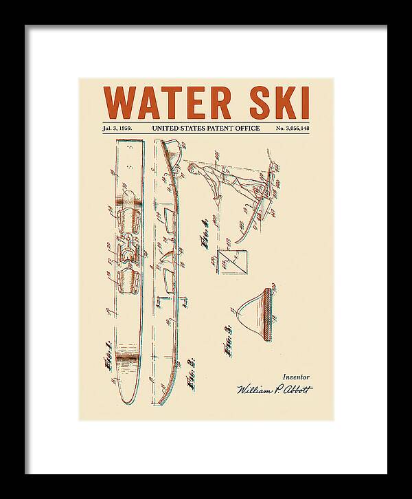 Water Ski Retro Patent Us3056148a