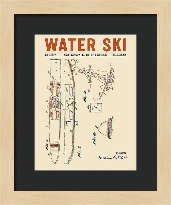 Water Ski Retro Patent Us3056148a