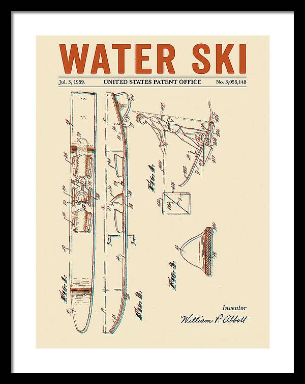 Water Ski Retro Patent Us3056148a