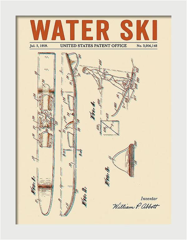 Water Ski Retro Patent Us3056148a
