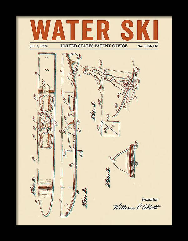Water Ski Retro Patent Us3056148a