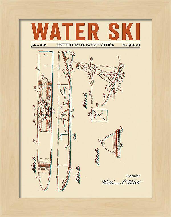 Water Ski Retro Patent Us3056148a