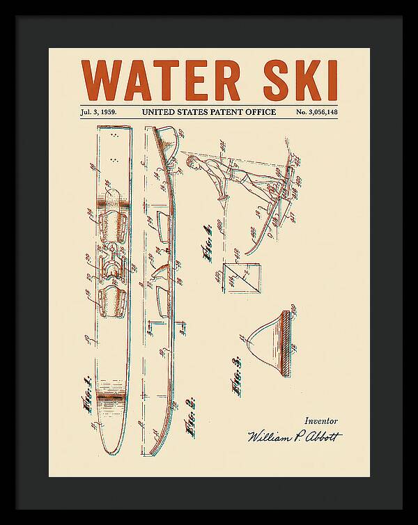 Water Ski Retro Patent Us3056148a