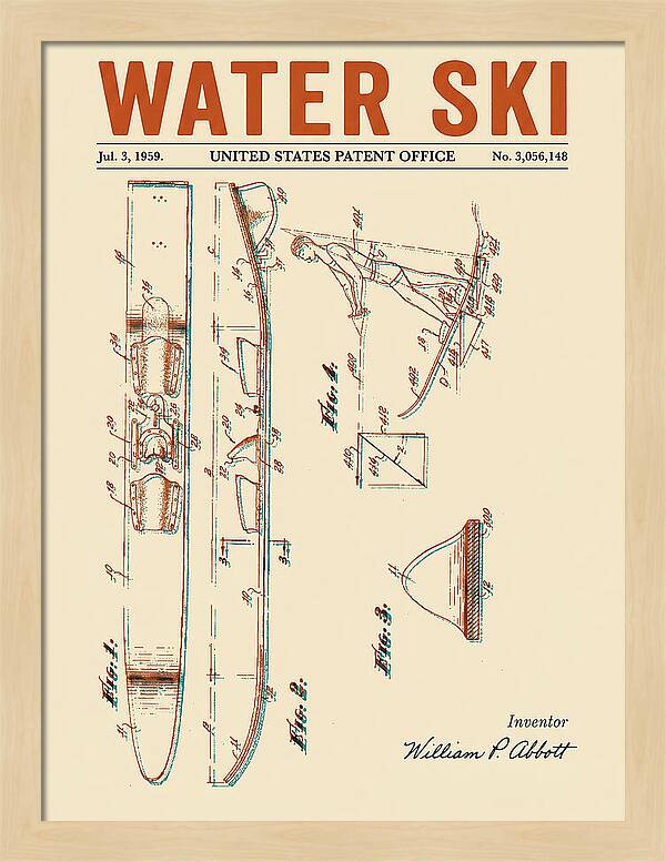 Water Ski Retro Patent Us3056148a
