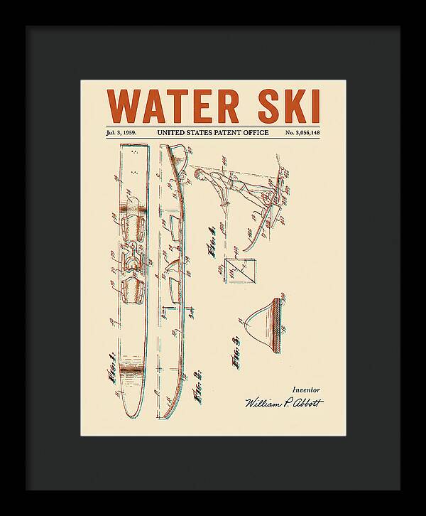 Water Ski Retro Patent Us3056148a