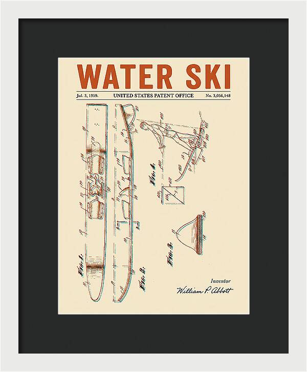 Water Ski Retro Patent Us3056148a