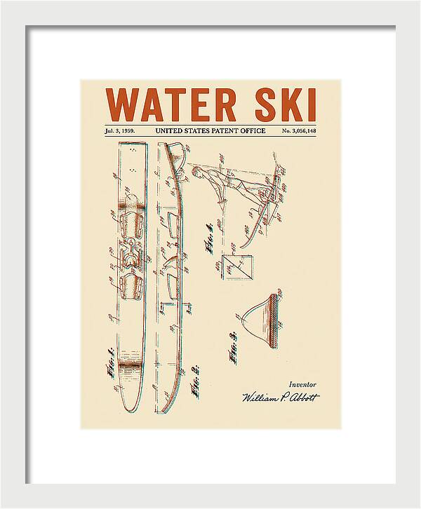 Water Ski Retro Patent Us3056148a