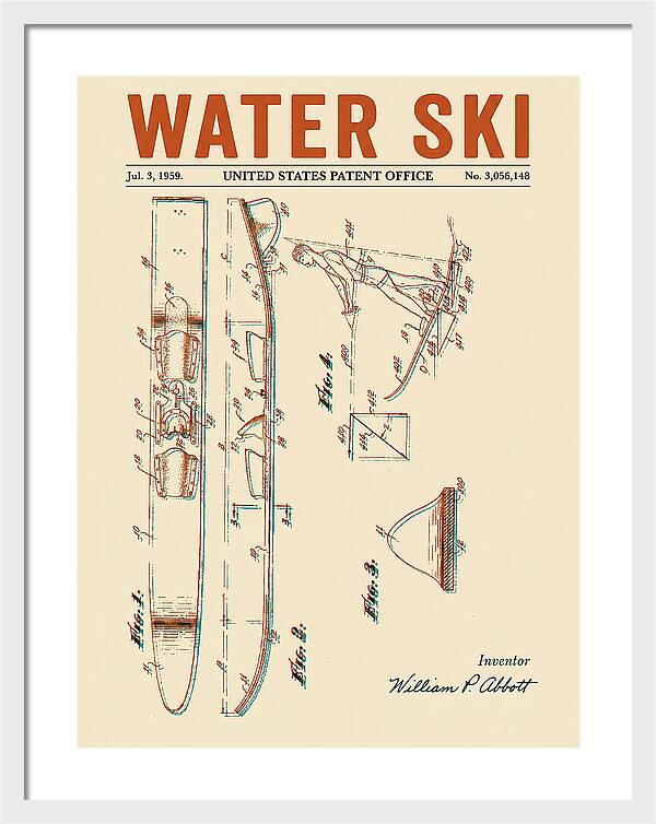 Water Ski Retro Patent Us3056148a