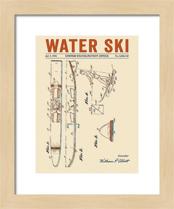 Water Ski Retro Patent Us3056148a