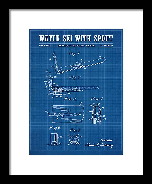 Water Ski With Spout Blueprint Patent Us3020568a