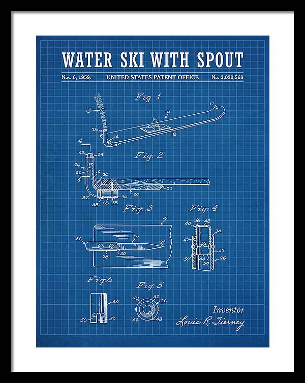 Water Ski With Spout Blueprint Patent Us3020568a