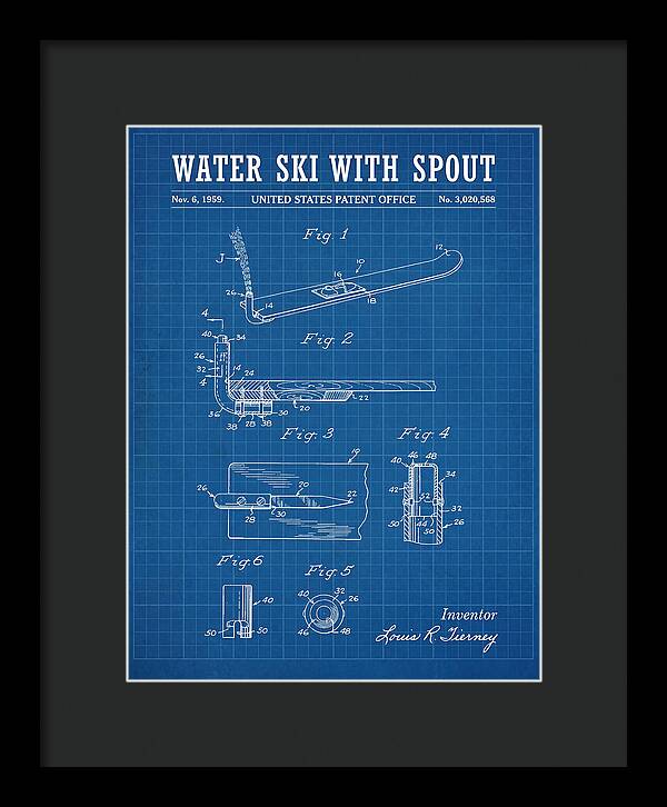Water Ski With Spout Blueprint Patent Us3020568a