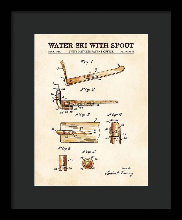 Water Ski With Spout Watercolor Patent Us3020568a