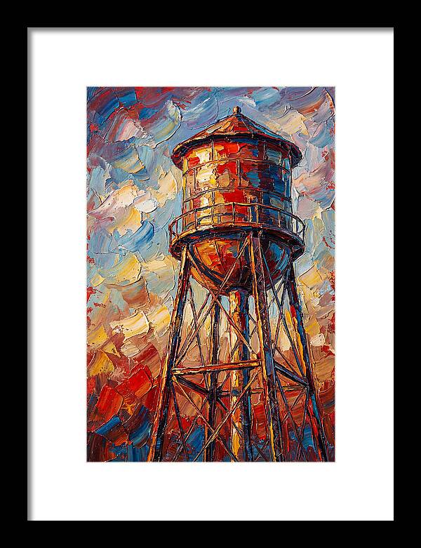 Water Tower In Vibrant Hues