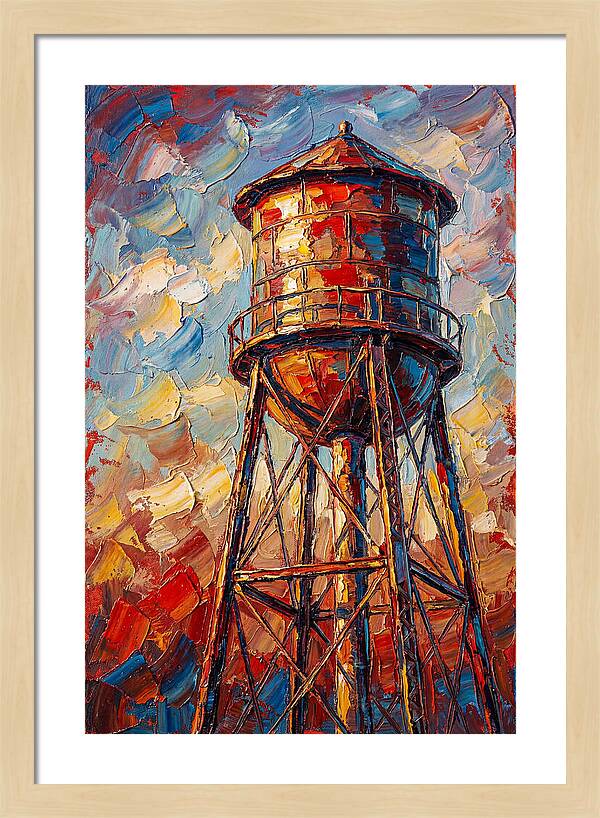 Water Tower In Vibrant Hues
