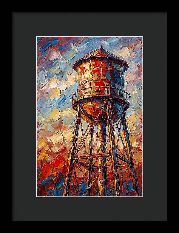 Water Tower In Vibrant Hues