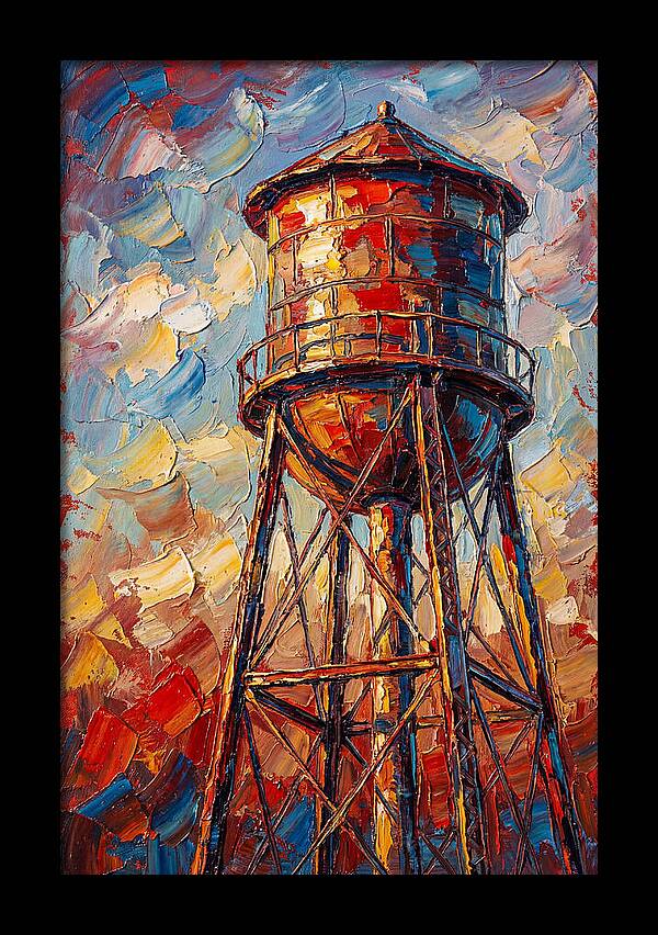 Water Tower In Vibrant Hues