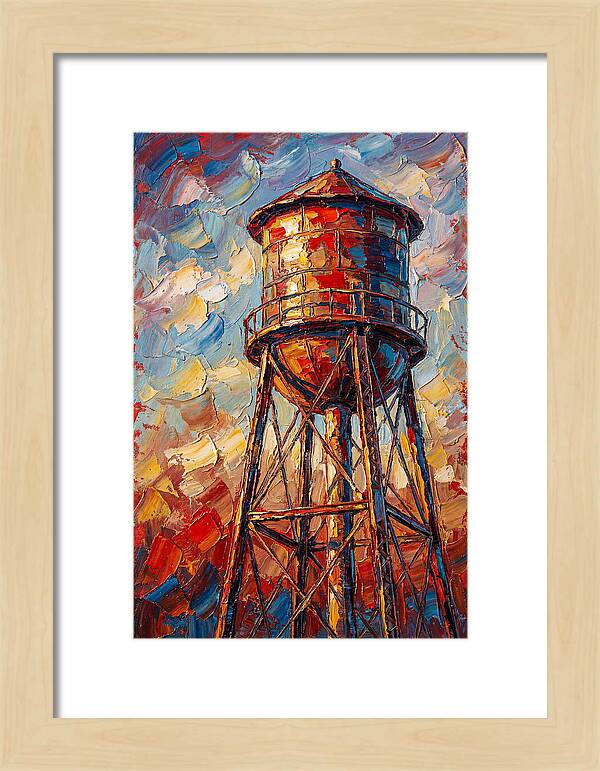 Water Tower In Vibrant Hues