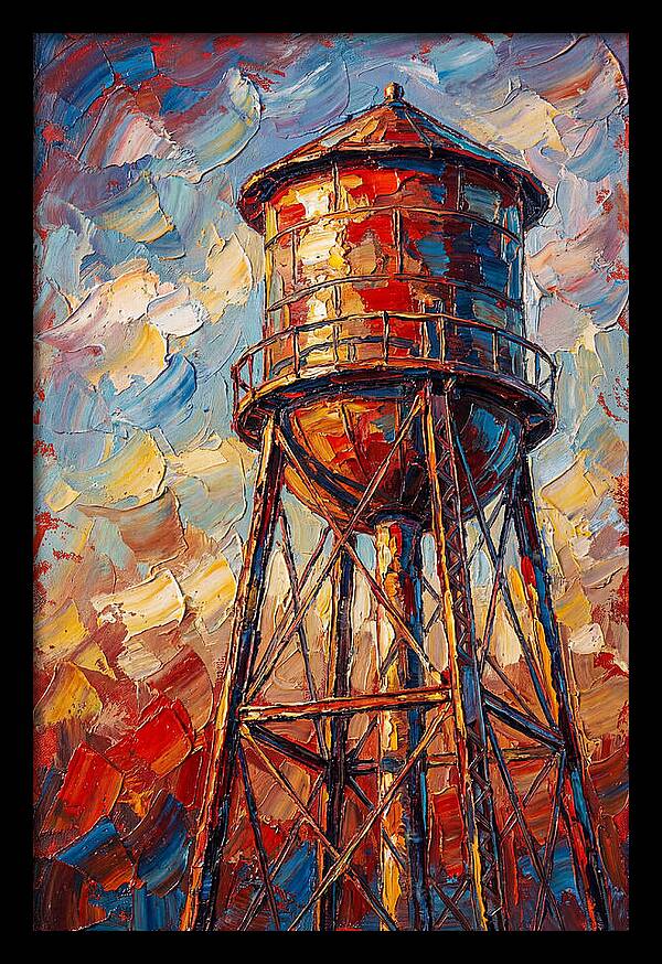 Water Tower In Vibrant Hues