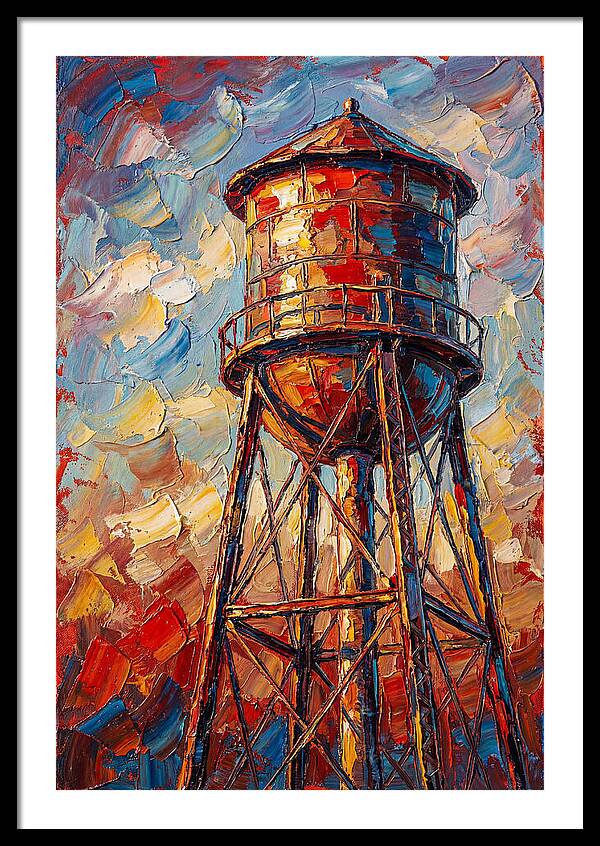 Water Tower In Vibrant Hues