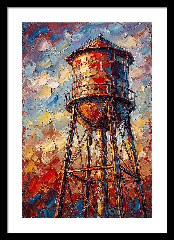 Water Tower In Vibrant Hues