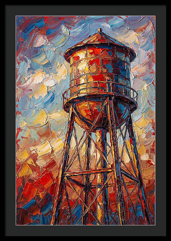 Water Tower In Vibrant Hues