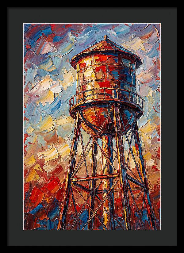 Water Tower In Vibrant Hues