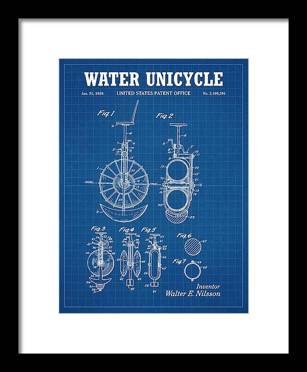 Water Unicycle Blueprint Patent Us2169391a