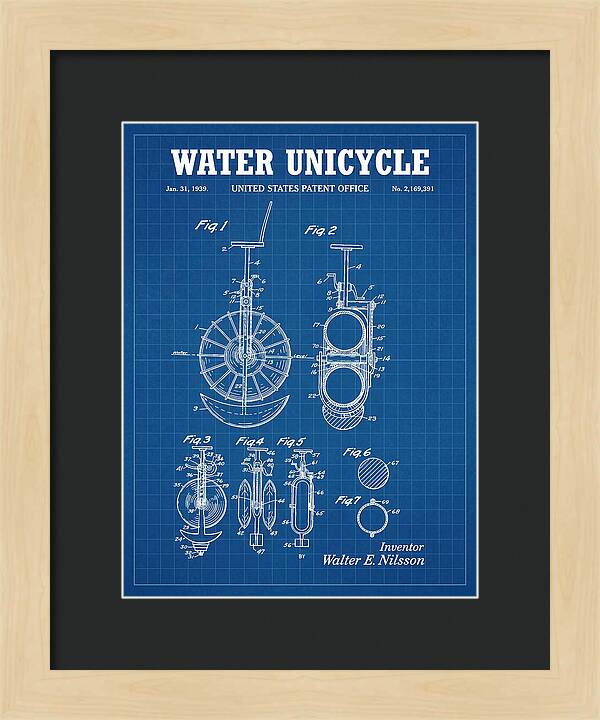 Water Unicycle Blueprint Patent Us2169391a