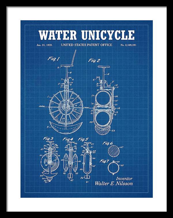 Water Unicycle Blueprint Patent Us2169391a