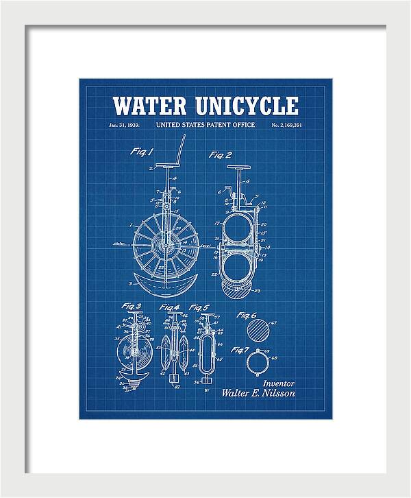 Water Unicycle Blueprint Patent Us2169391a