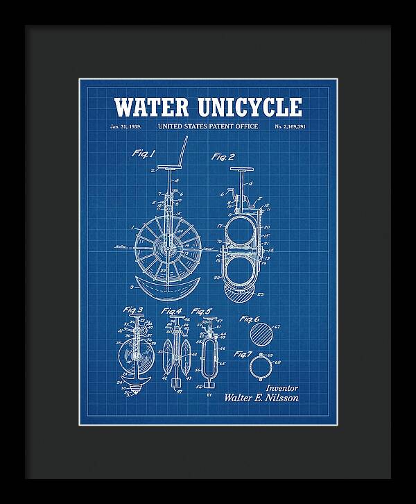 Water Unicycle Blueprint Patent Us2169391a