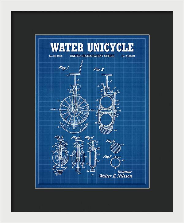 Water Unicycle Blueprint Patent Us2169391a