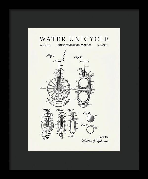 Water Unicycle Minimalist Patent Us2169391a