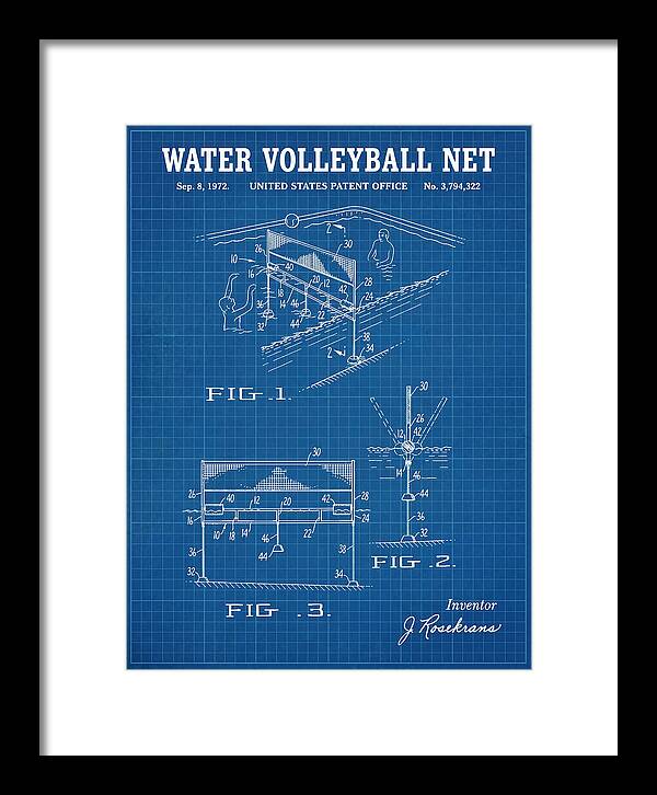 Water Volleyball Net Blueprint Patent Us3794322a