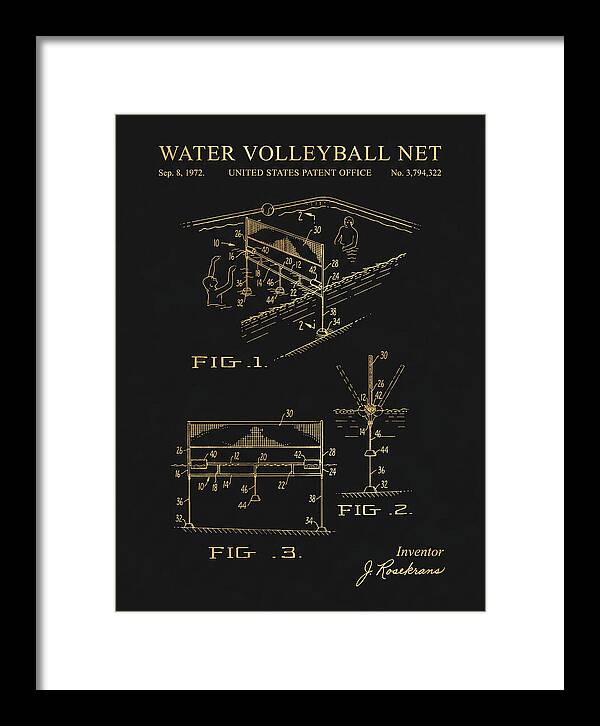 Water Volleyball Net Gold Patent Us3794322