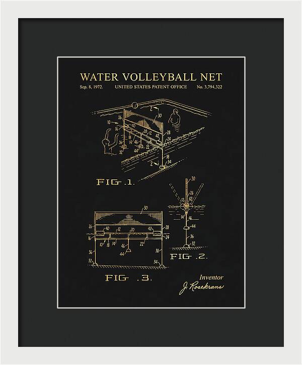 Water Volleyball Net Gold Patent Us3794322