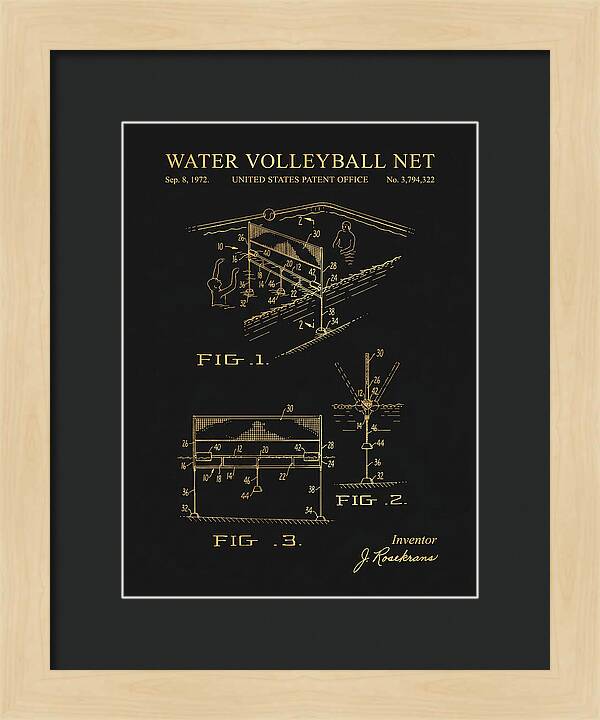 Water Volleyball Net Gold Patent Us3794322