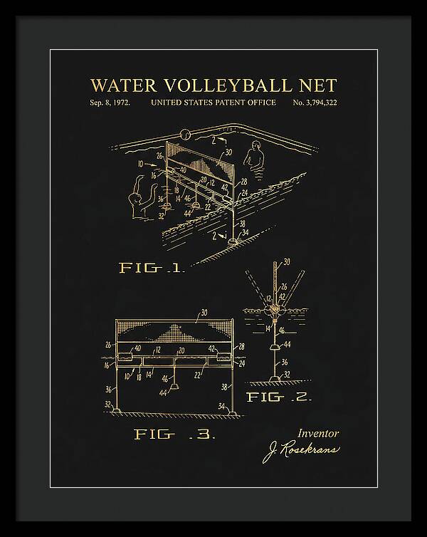 Water Volleyball Net Gold Patent Us3794322