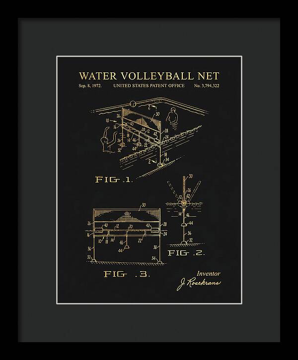 Water Volleyball Net Gold Patent Us3794322