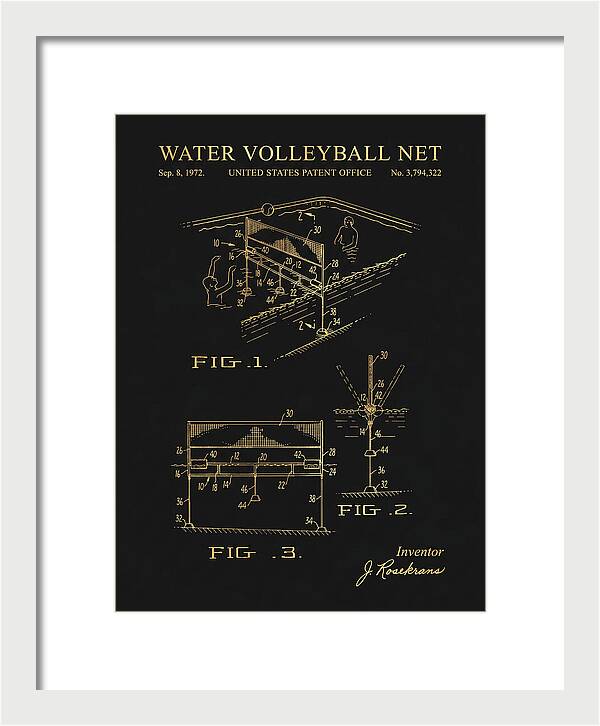 Water Volleyball Net Gold Patent Us3794322