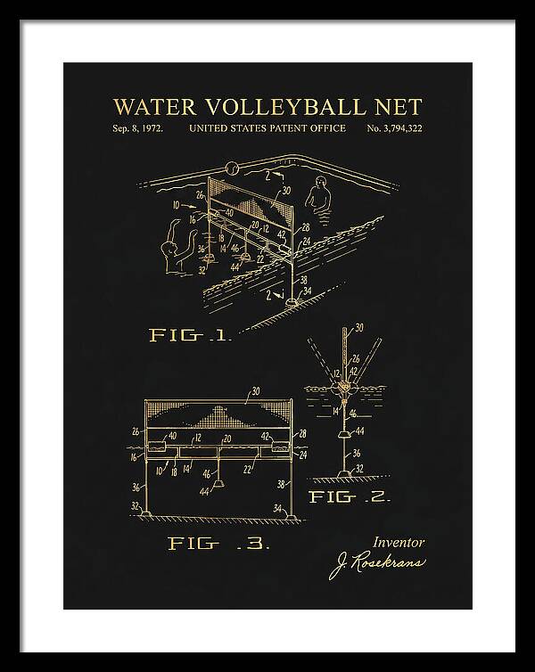 Water Volleyball Net Gold Patent Us3794322